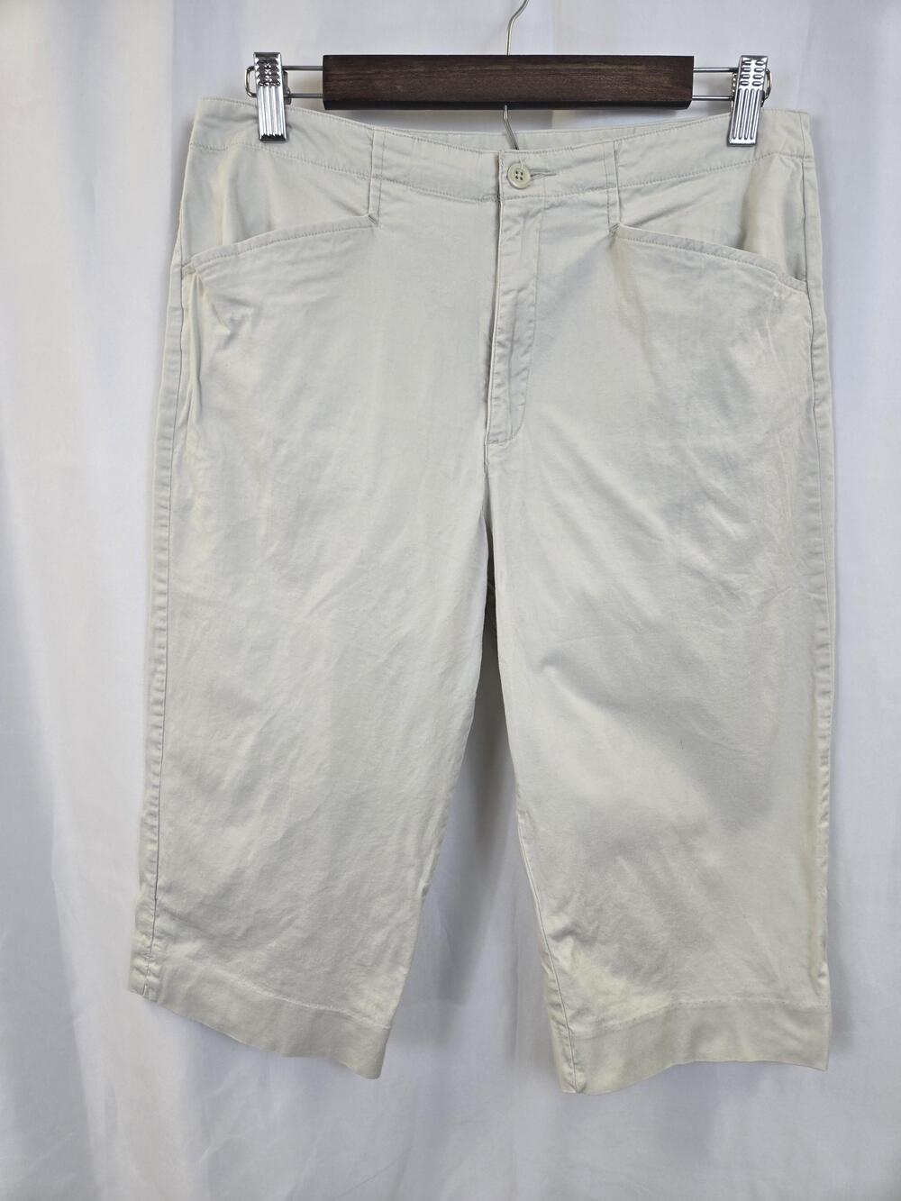 White Stag Capri Pants Womens 10 Beige Stretch Twill Crop Casual Pockets